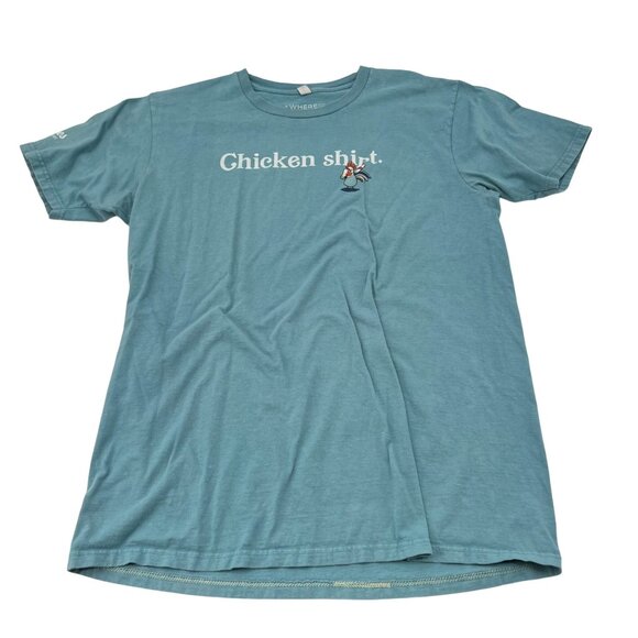 Chicken Shirt Graphic Tee Men's size Large Blue - Picture 1 of 6